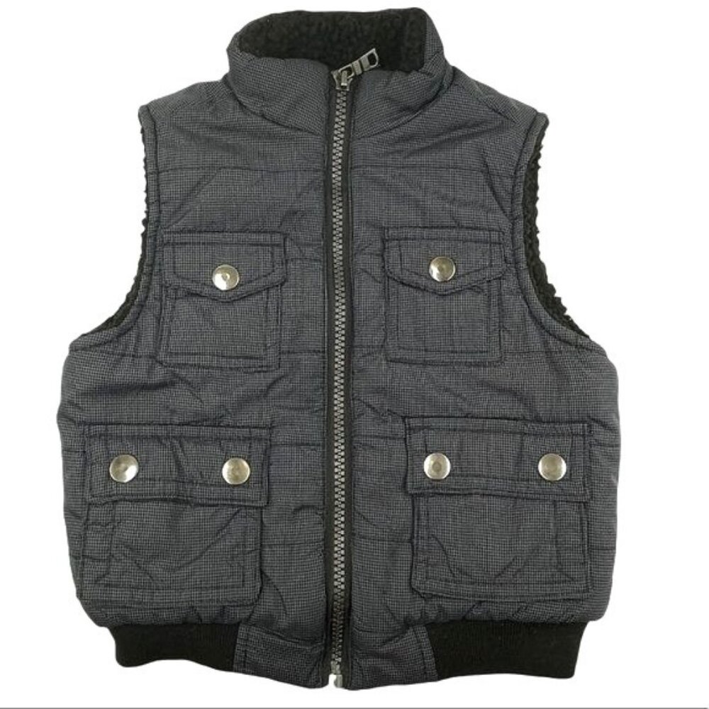 Sovereign Code Toddler Holloran Vest Navy Check Black Trim 24M Casual Uilitarian